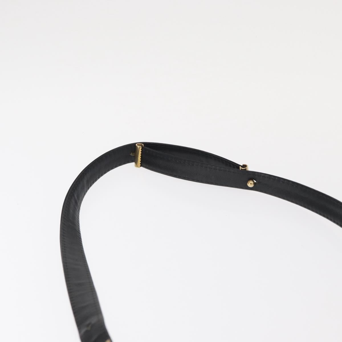 Christian Dior Trotter Canvas Shoulder Bag Black Gold Auth 159274