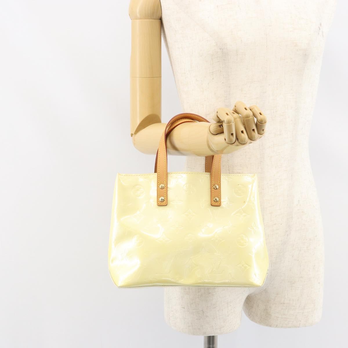 LOUIS VUITTON Monogram Vernis Reade PM Hand Bag Perle M91336 LV Auth 159276