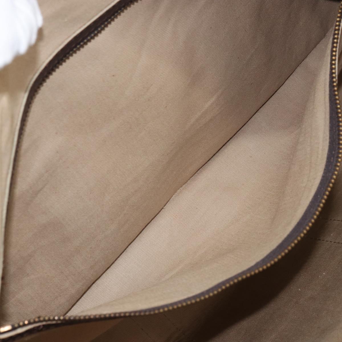 Christian Dior Trotter Canvas Hand Bag Beige Gold Auth 159277