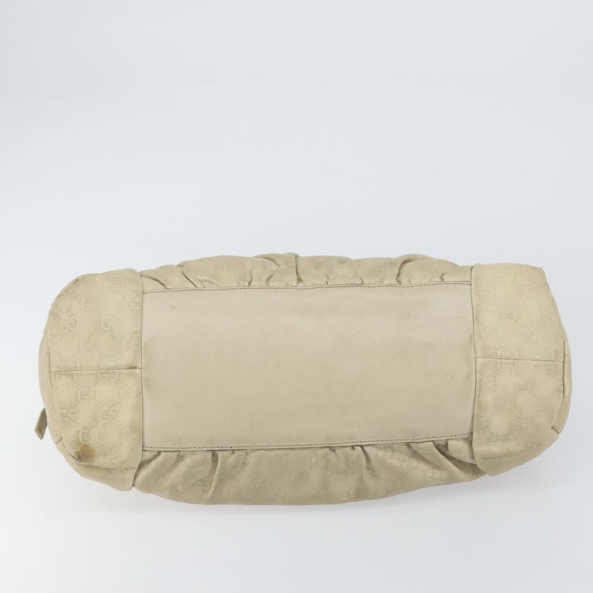 GUCCI GG Canvas Guccissima Histeria Bag Leather Ivory Gold 197020 Auth 159286