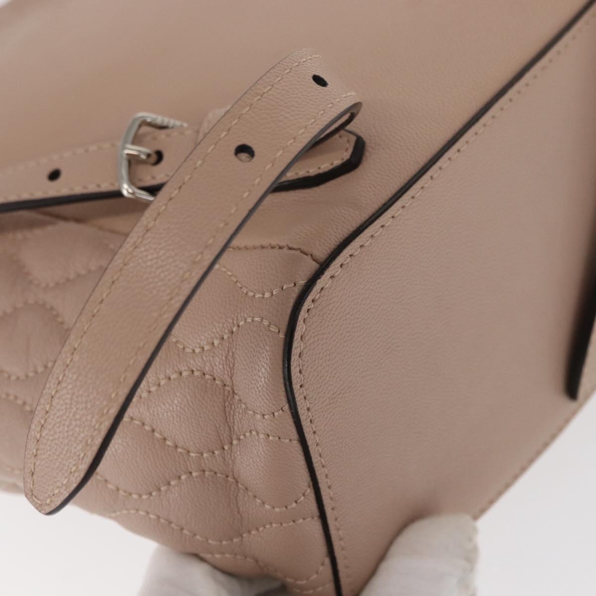 BALLY Backpack Leather Pink Silver Auth 159289