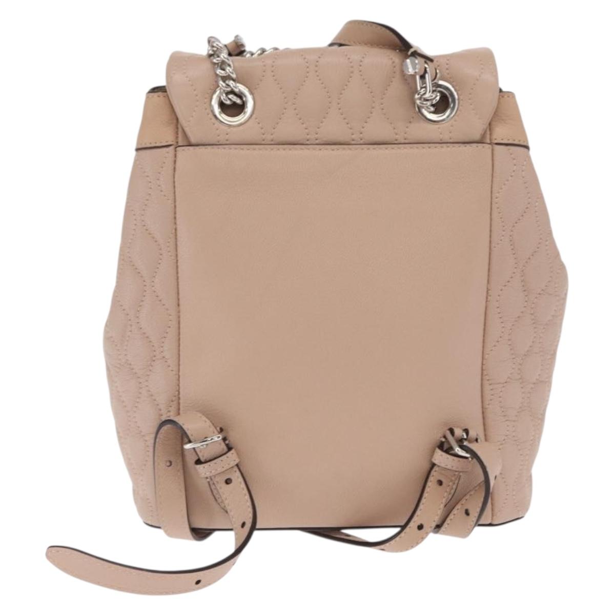 BALLY Backpack Leather Pink Silver Auth 159289