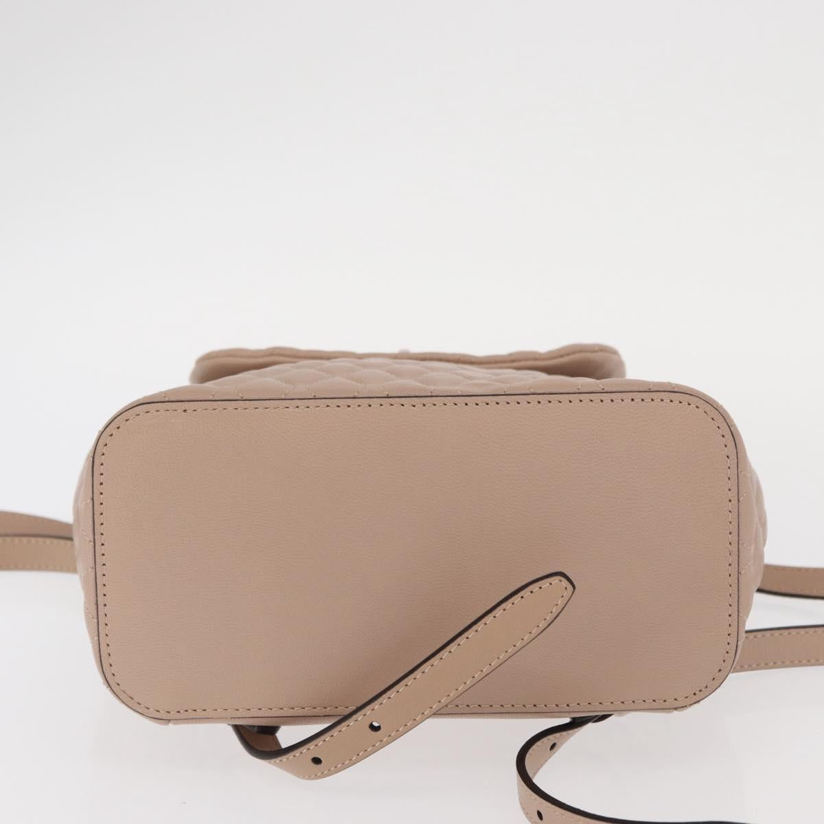 BALLY Backpack Leather Pink Silver Auth 159289