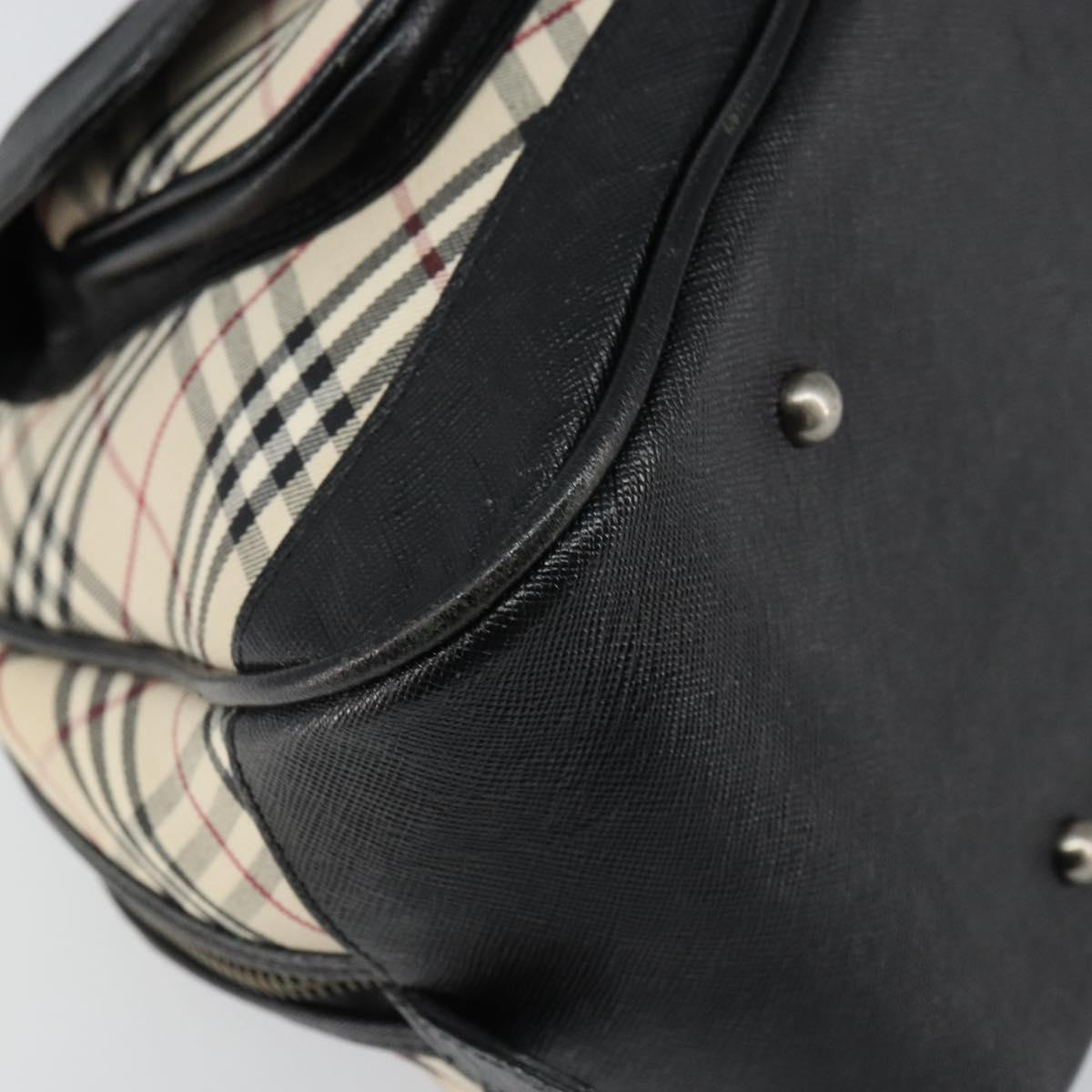 BURBERRY Nova Check Hand Bag Canvas Beige Auth 159295