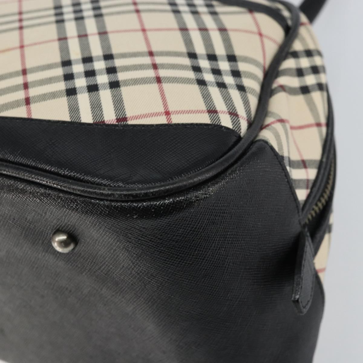 BURBERRY Nova Check Hand Bag Canvas Beige Auth 159295