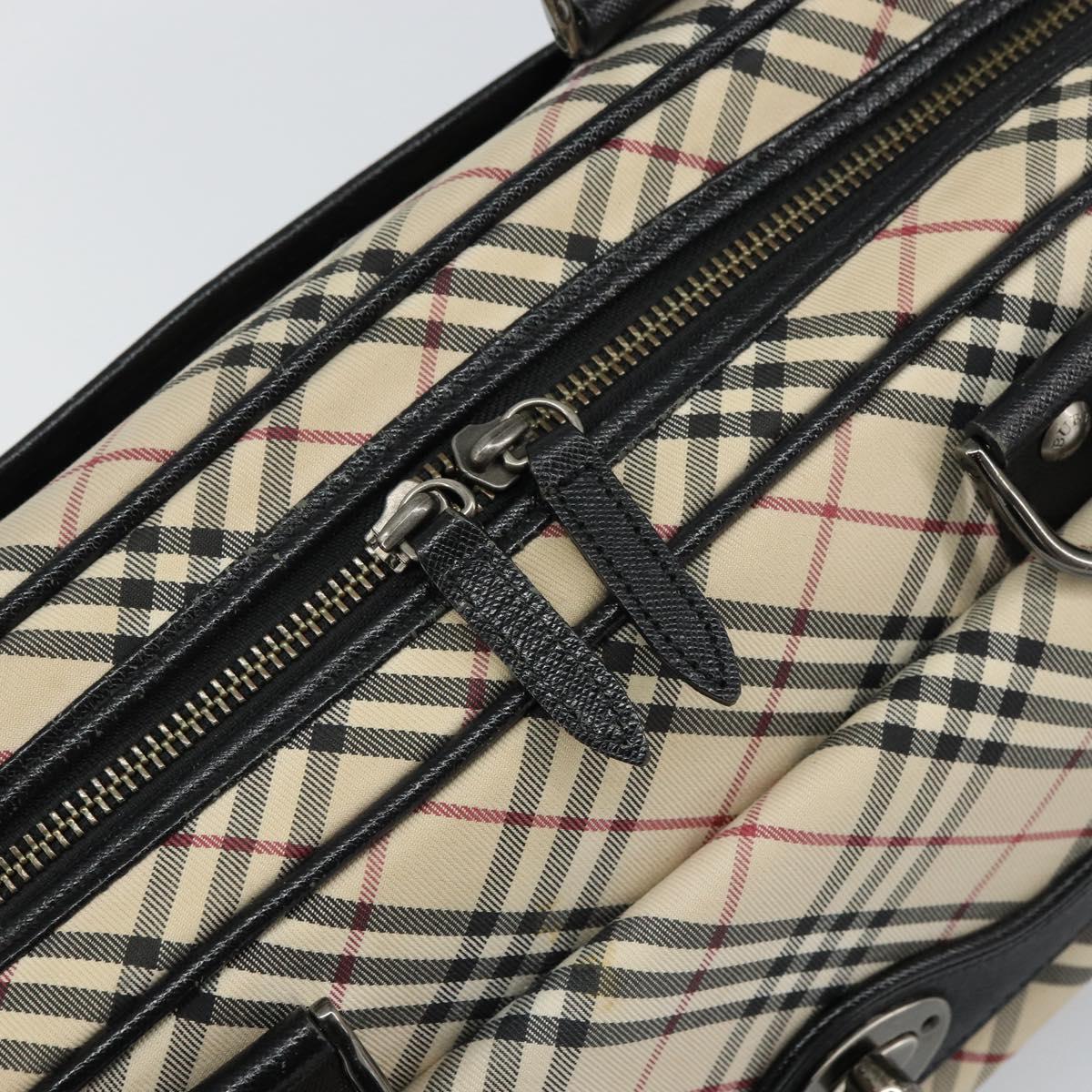 BURBERRY Nova Check Hand Bag Canvas Beige Auth 159295
