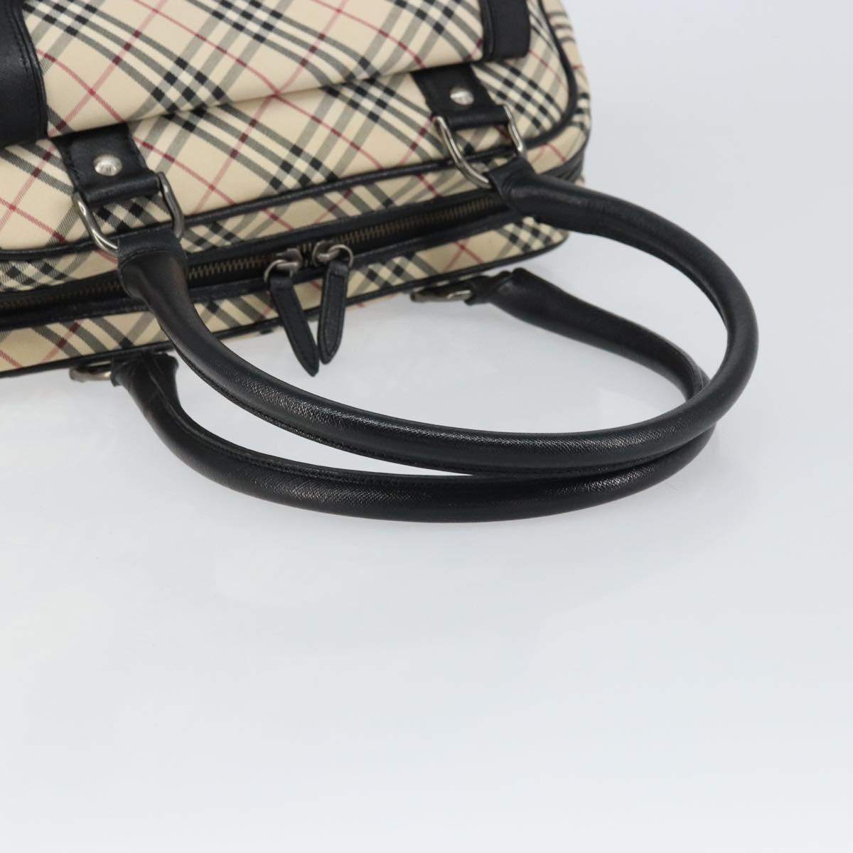BURBERRY Nova Check Hand Bag Canvas Beige Auth 159295