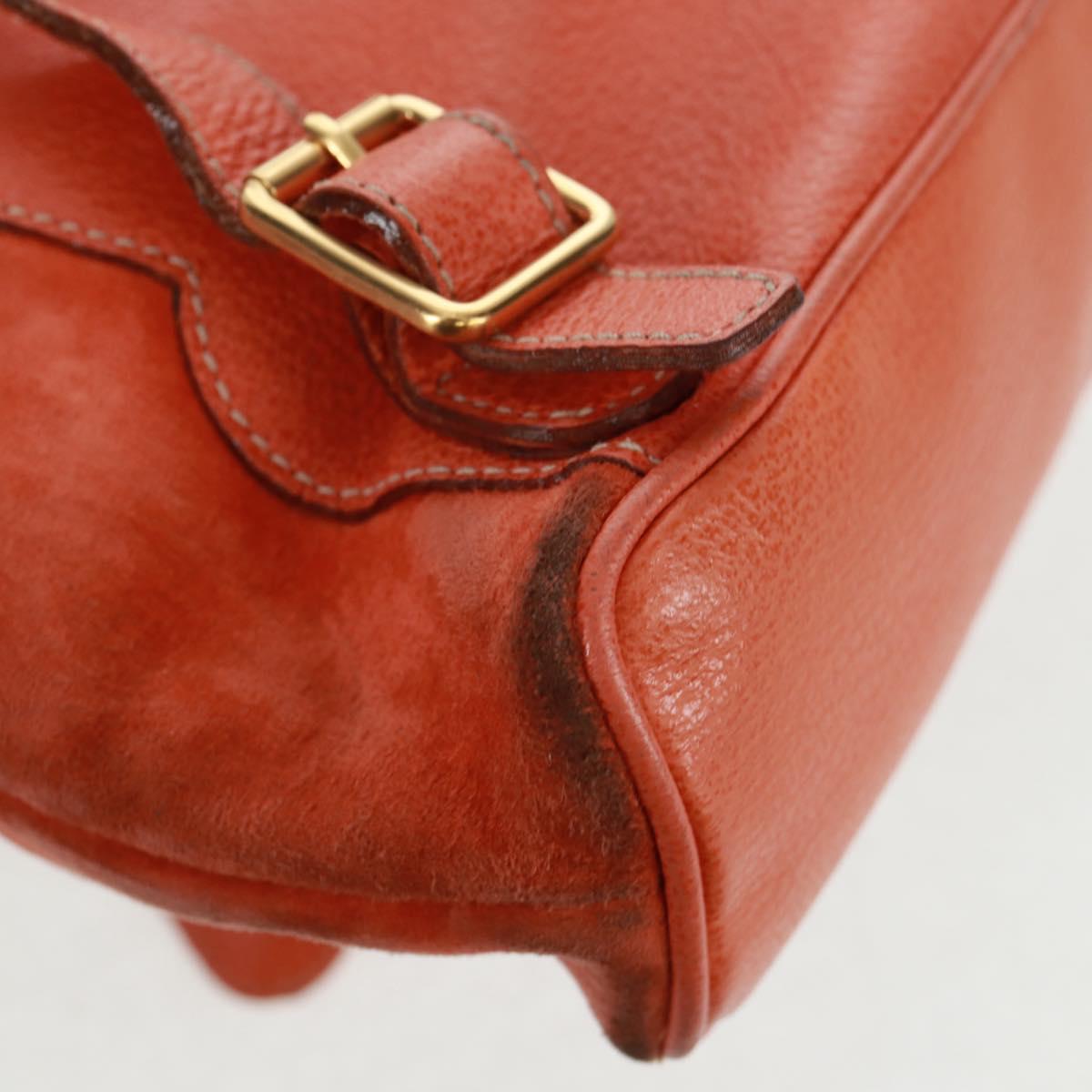 GUCCI Bamboo Backpack Suede Orange Gold 003 58 0030 Auth 159296