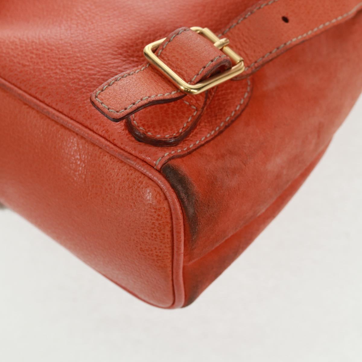 GUCCI Bamboo Backpack Suede Orange Gold 003 58 0030 Auth 159296