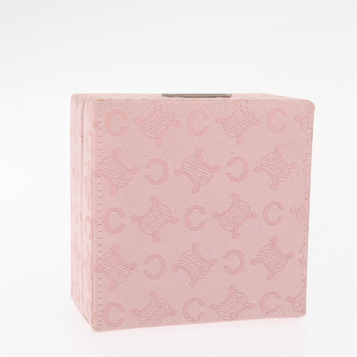 CELINE C Macadam Canvas Jewelry Box Pink Auth 159299V