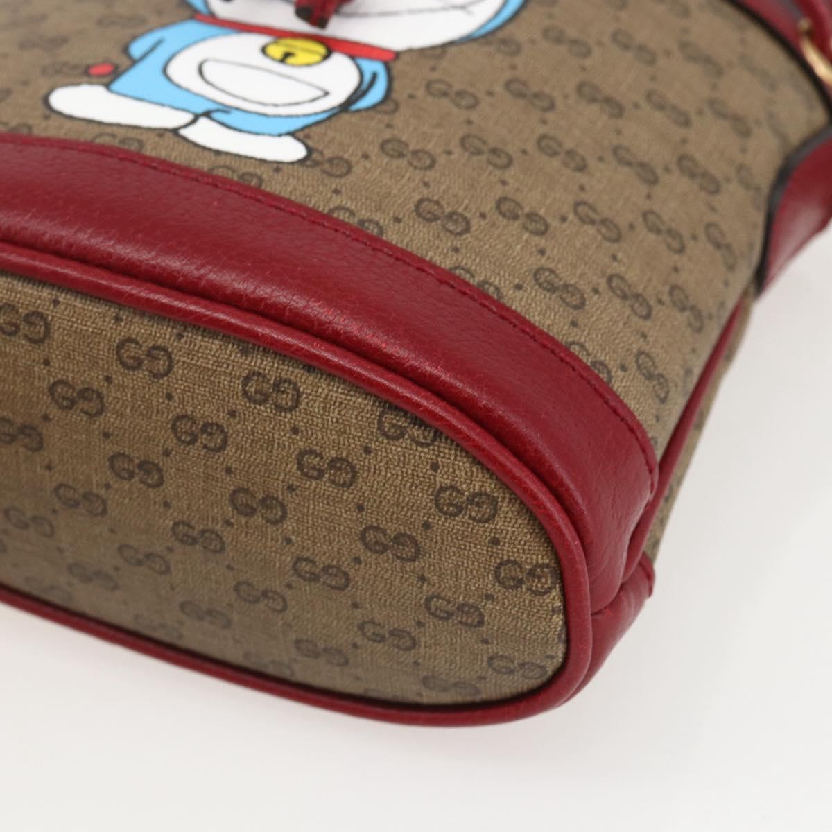 GUCCI Micro GG Supreme Doraemon Shoulder Bag PVC Beige 647801 Auth 159307SAM