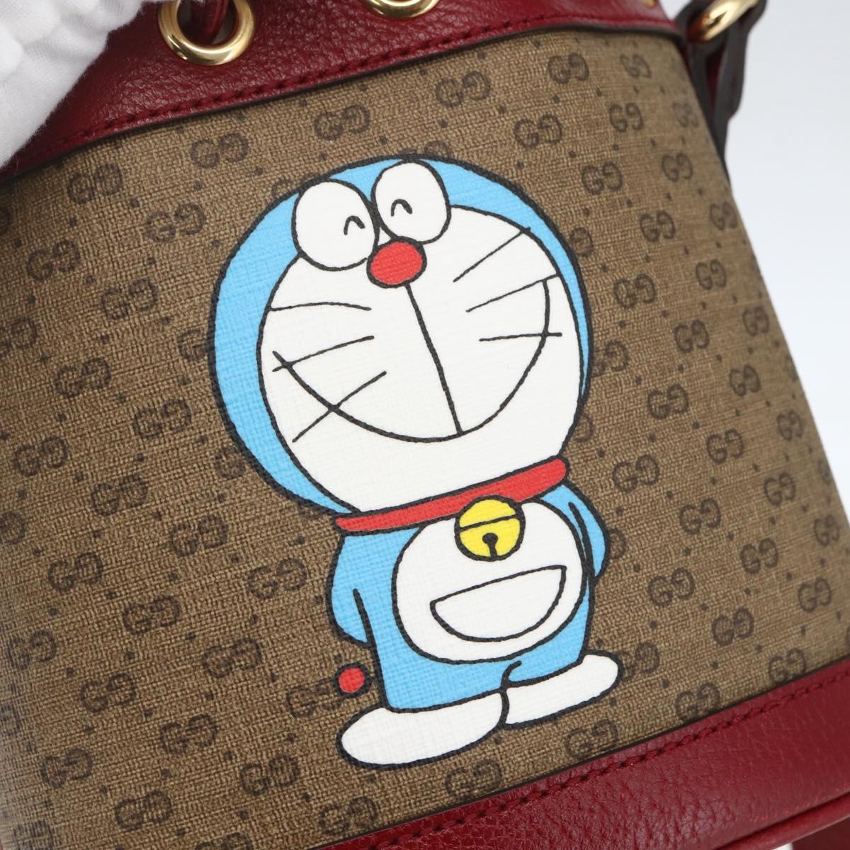 GUCCI Micro GG Supreme Doraemon Shoulder Bag PVC Beige 647801 Auth 159307SAM