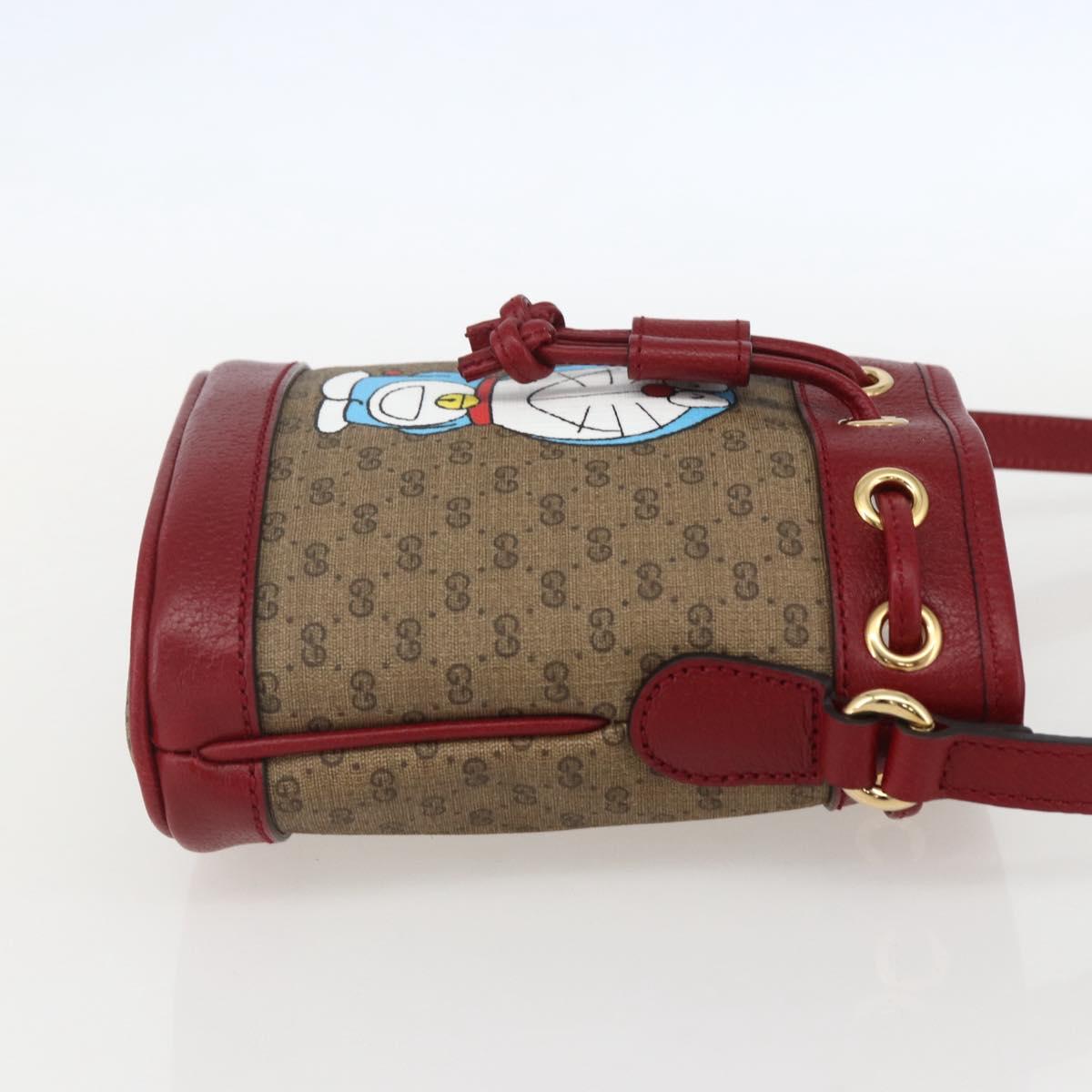 GUCCI Micro GG Supreme Doraemon Shoulder Bag PVC Beige 647801 Auth 159307SAM