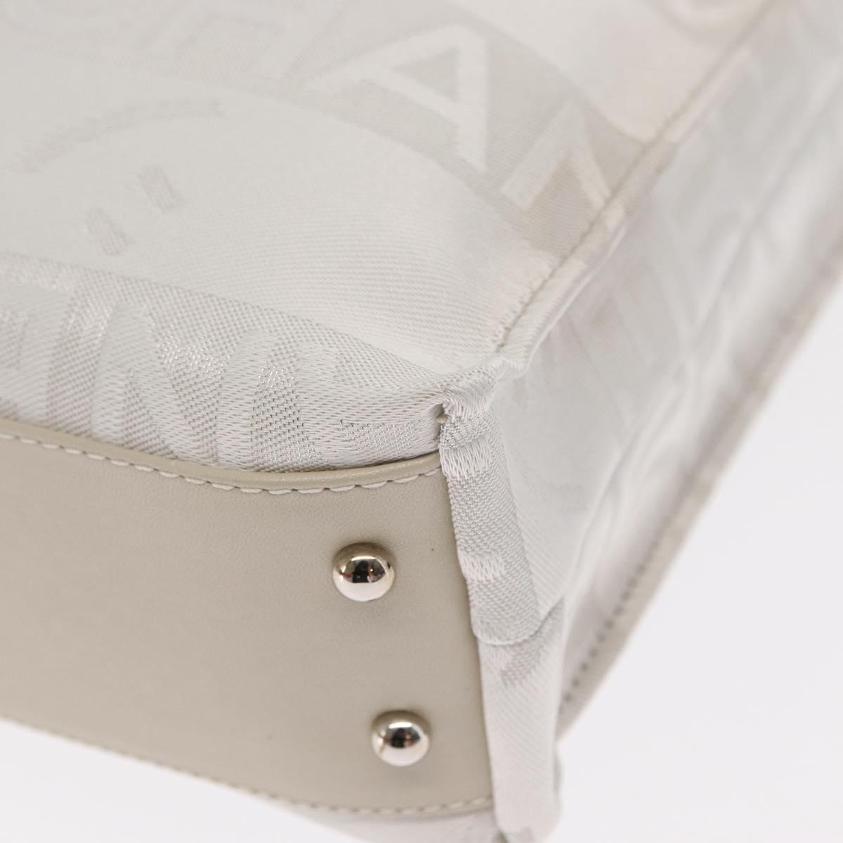 CHANEL Chain Shoulder Bag Nylon White Silver CC Auth 159317SAM