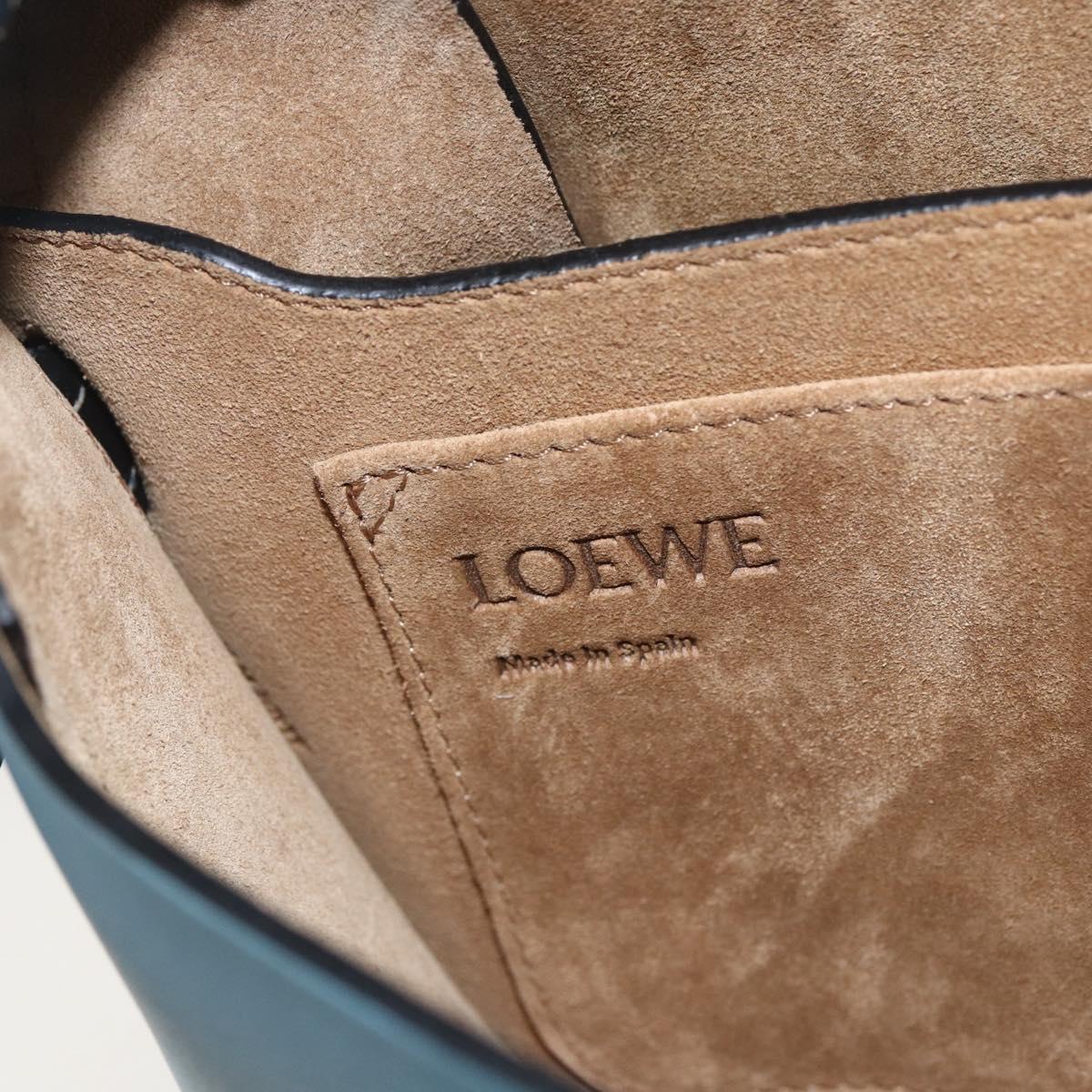 LOEWE Gate bag Small Shoulder Bag Leather Light Blue Gold Auth 159318SM