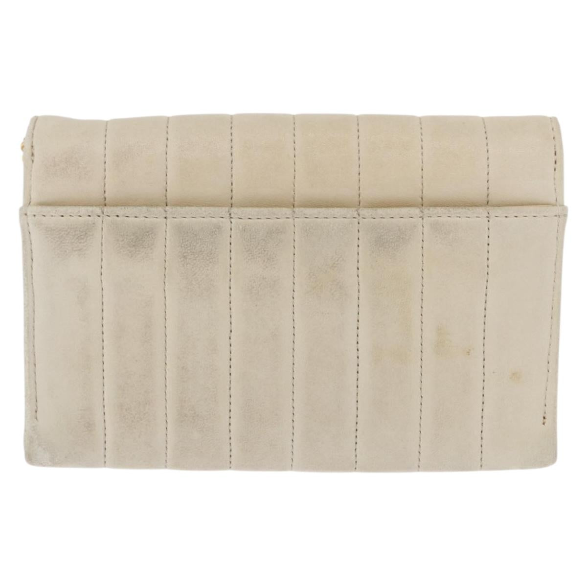 CHANEL Mademoiselle Chain Shoulder Bag Leather Ivory Gold CC Auth 159320A