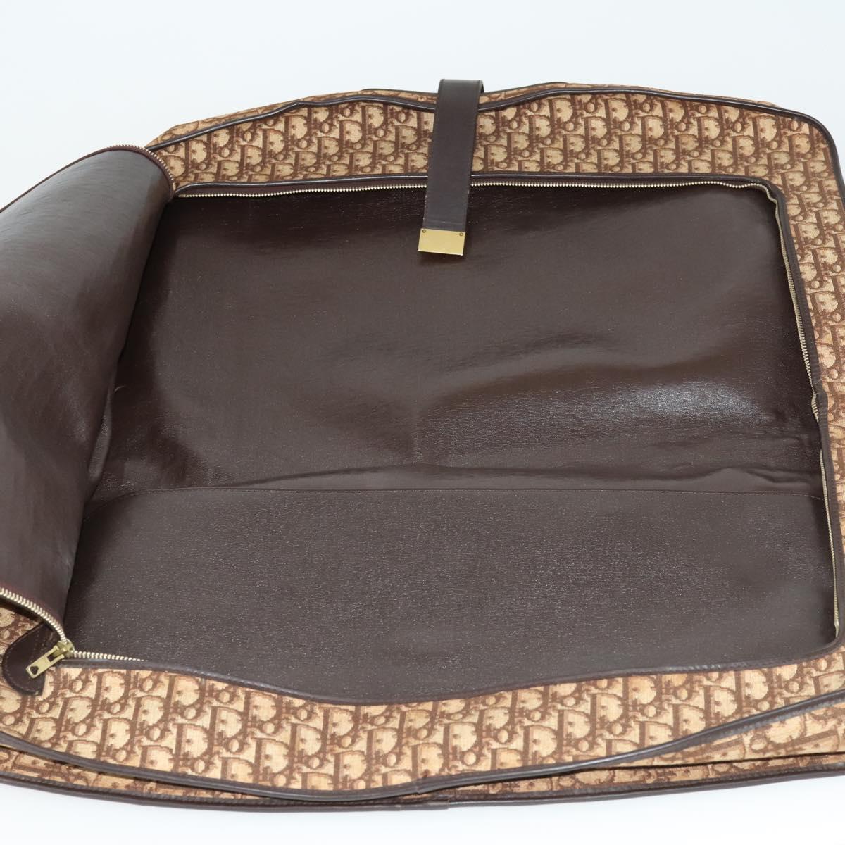 Christian Dior Trotter Canvas Garment Cover Brown Gold Auth 159327