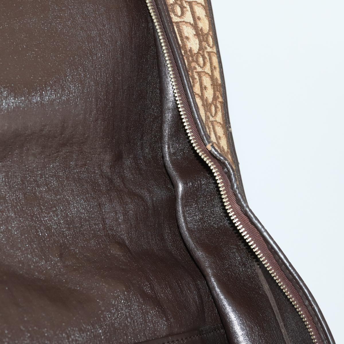 Christian Dior Trotter Canvas Garment Cover Brown Gold Auth 159327