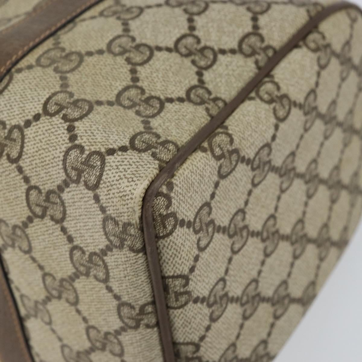 GUCCI GG Supreme Web Sherry Line Boston Bag PVC Beige Gold 010 378 Auth 159328