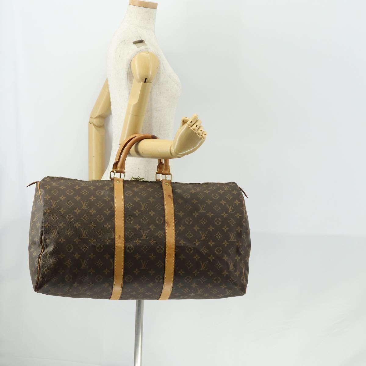 LOUIS VUITTON Monogram Keepall 55 Boston Bag M41424 LV Auth 159340