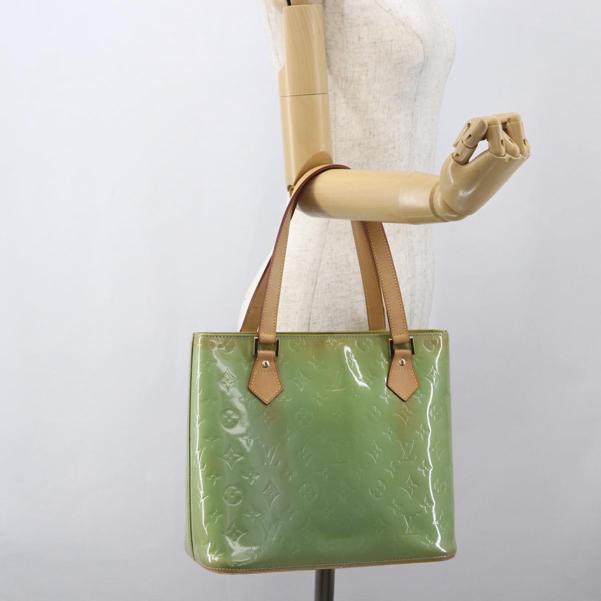 LOUIS VUITTON Monogram Vernis Houston Hand Bag Baby Blue M91005 LV Auth 159352