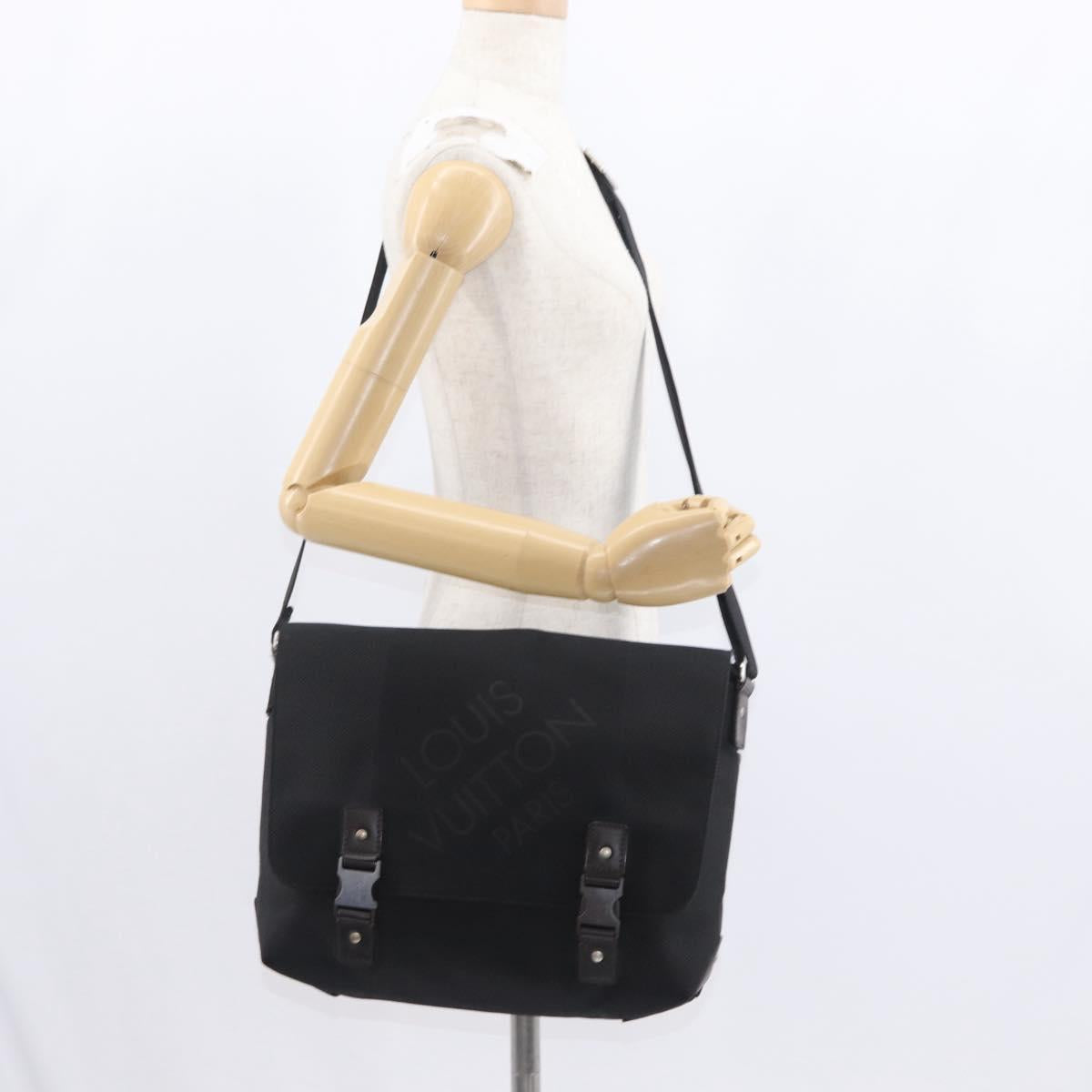 LOUIS VUITTON Damier Geant Roux Shoulder Bag Black M93079 LV Auth 159355