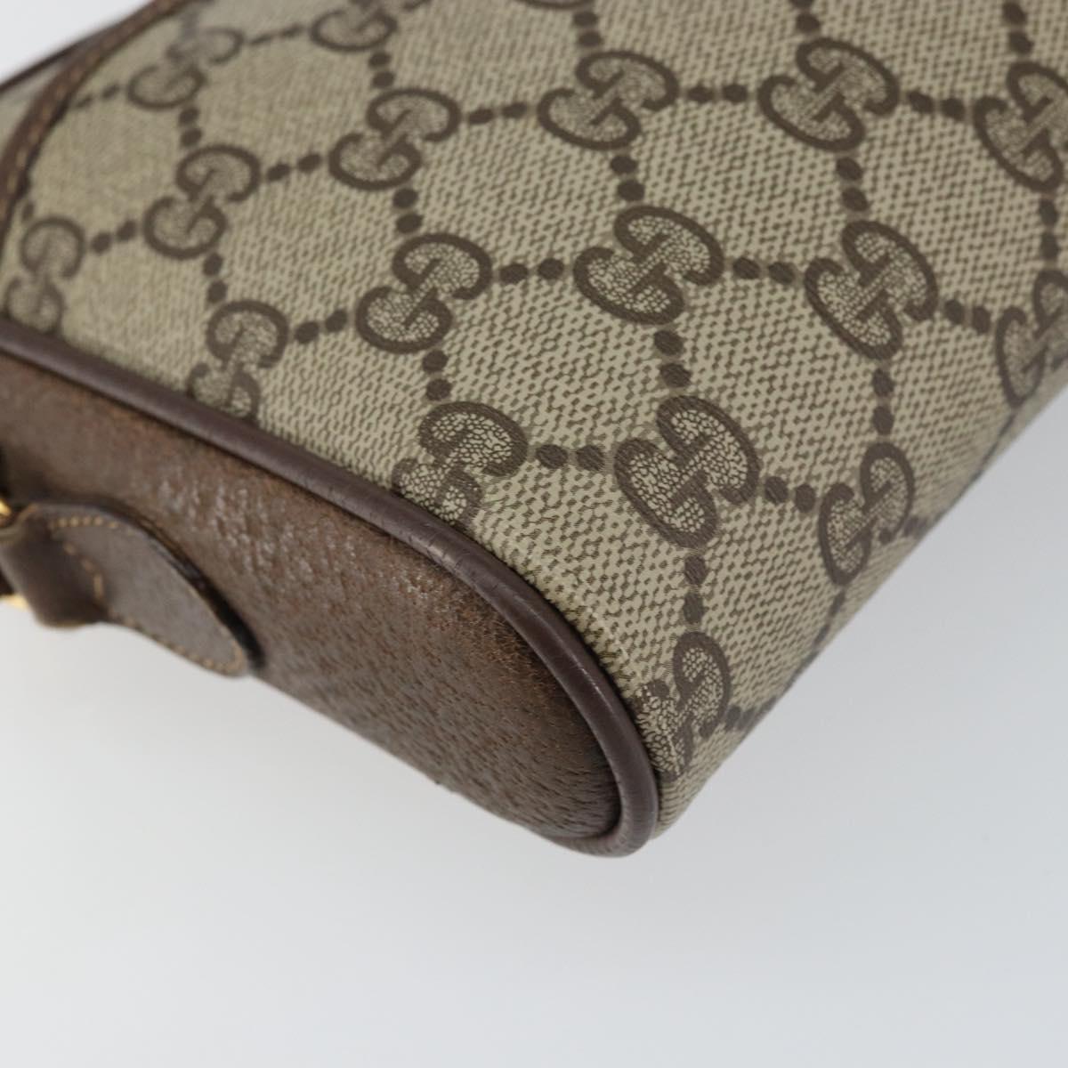 GUCCI GG Supreme Web Sherry Line Shoulder Bag PVC Beige Gold 116 02 089 Auth 159358