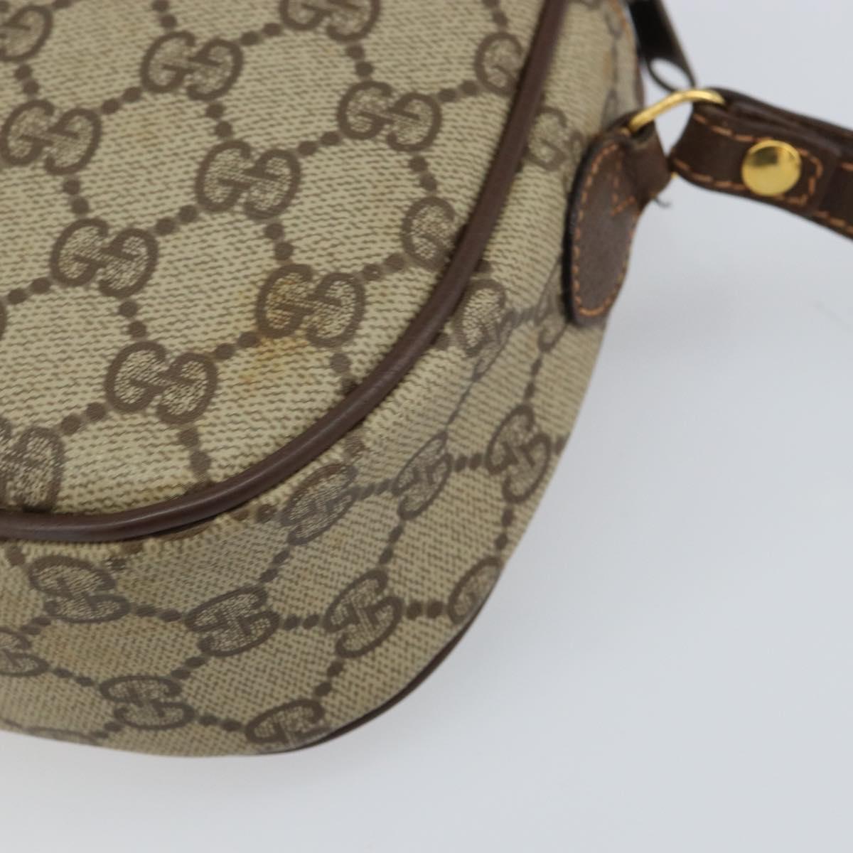 GUCCI GG Supreme Web Sherry Line Clutch Bag Beige Gold 156 01 034 Auth 159359