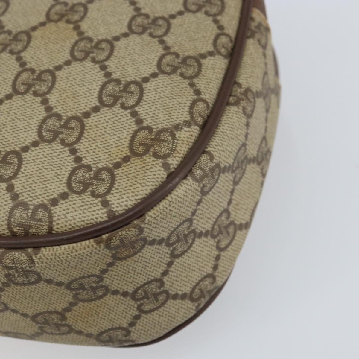 GUCCI GG Supreme Web Sherry Line Clutch Bag Beige Gold 156 01 034 Auth 159359