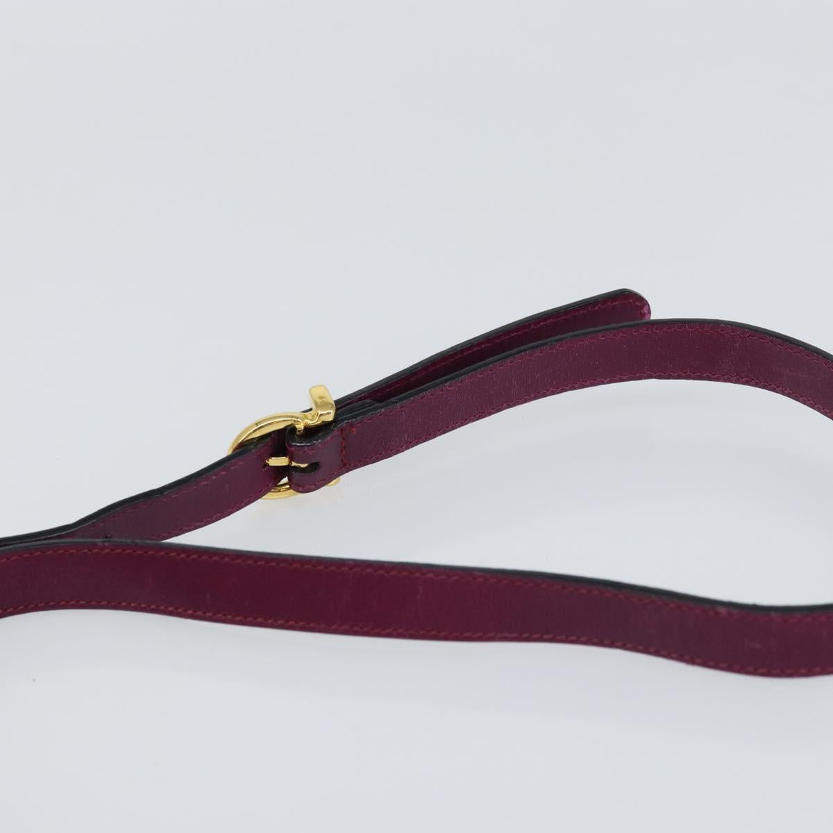 Salvatore Ferragamo Gancini Shoulder Bag Leather Purple Gold Auth 159368