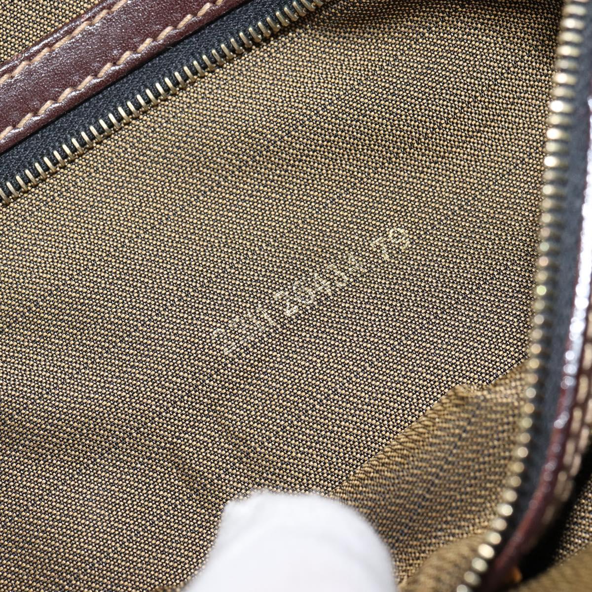 FENDI Zucca Canvas Shoulder Bag Brown Black Auth 159375
