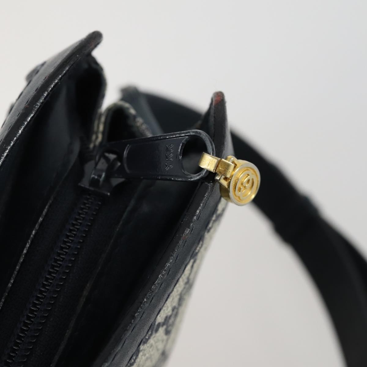GUCCI GG Supreme Sherry Line Shoulder Bag PVC Navy Gold 010 378 Auth 159381
