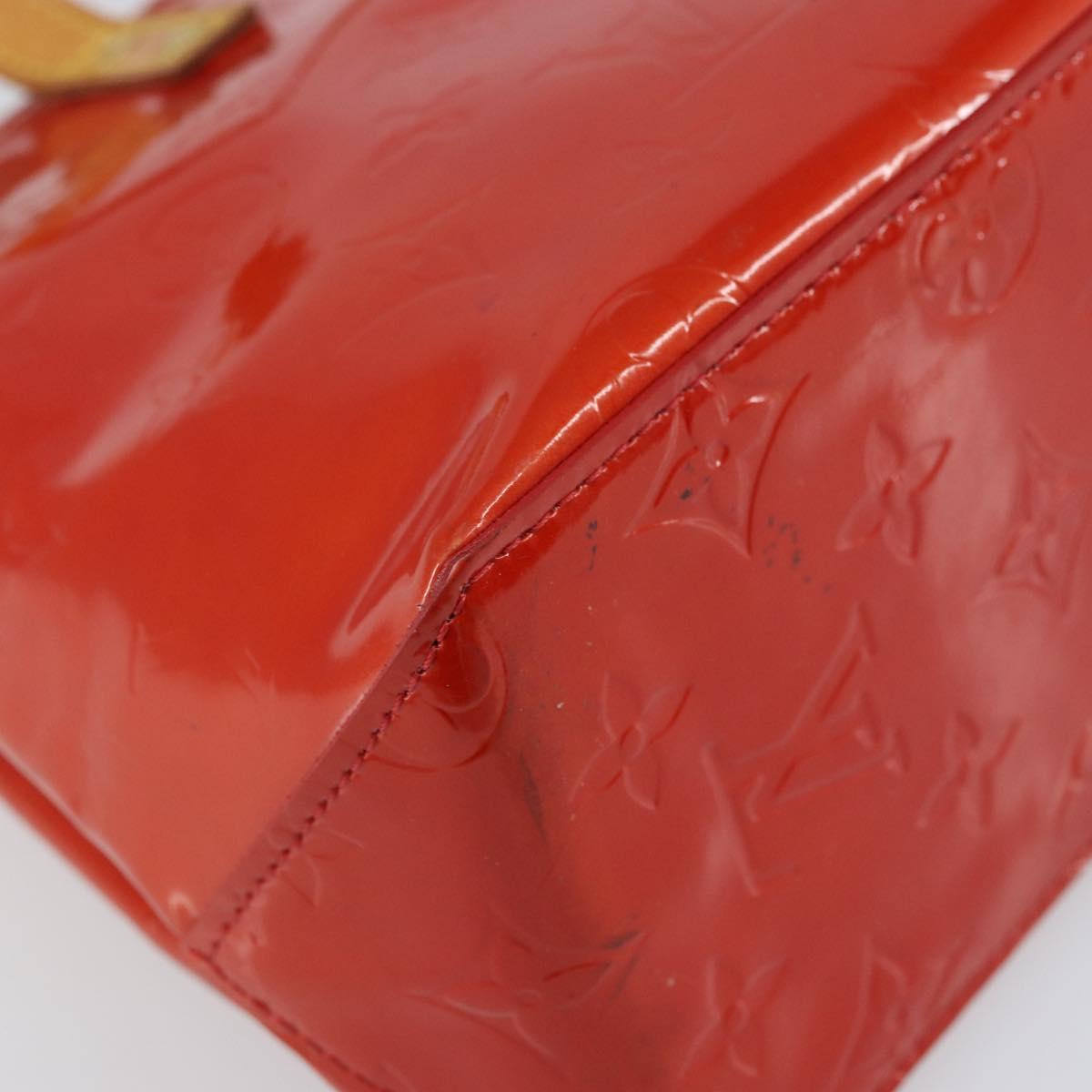 LOUIS VUITTON Monogram Vernis Reade PM Hand Bag Red Rouge M91088 LV Auth 159382