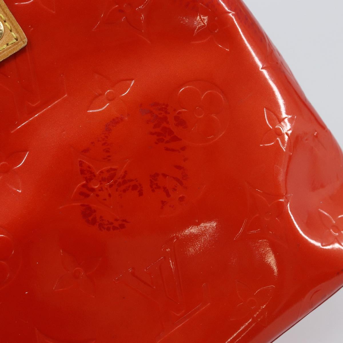 LOUIS VUITTON Monogram Vernis Reade PM Hand Bag Red Rouge M91088 LV Auth 159382