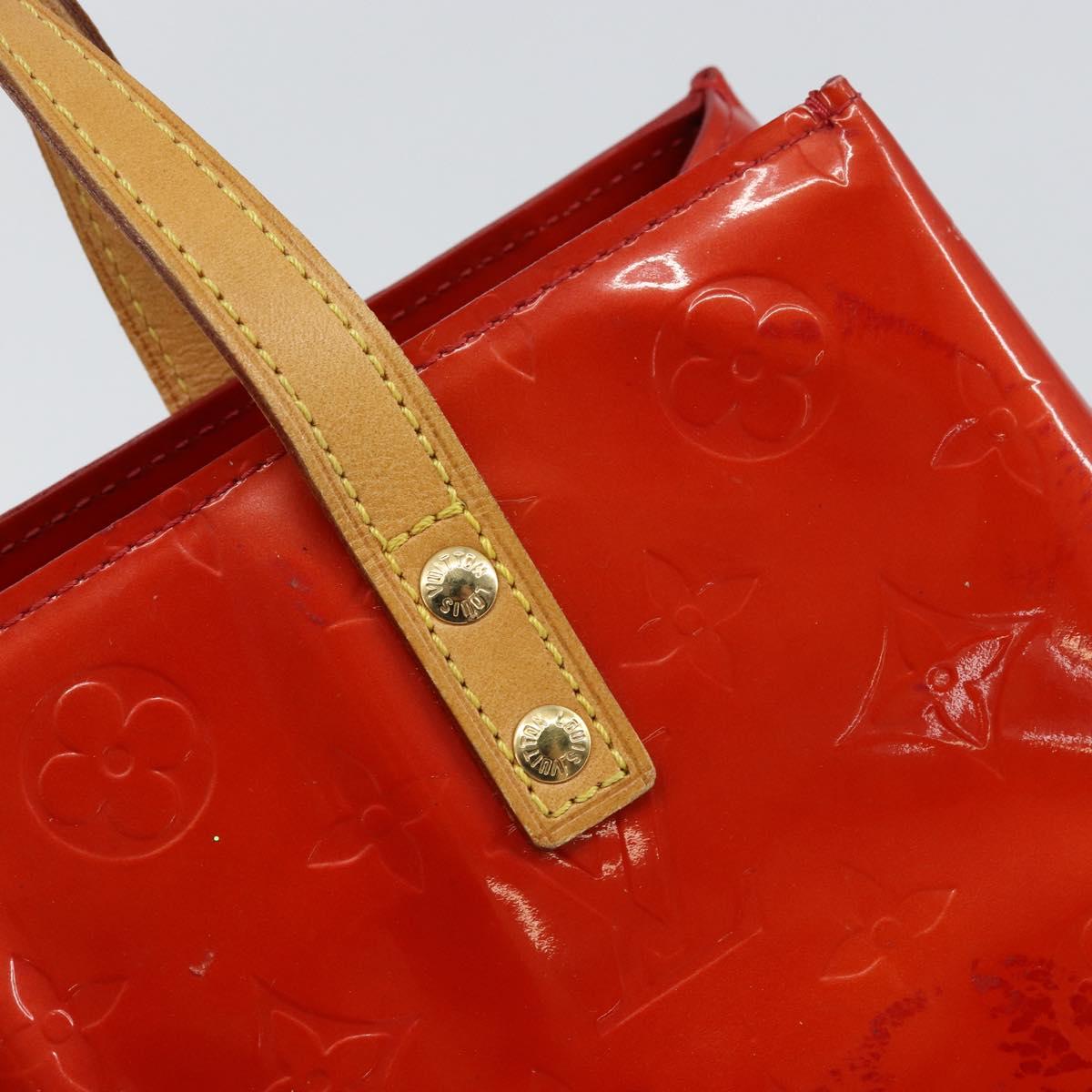 LOUIS VUITTON Monogram Vernis Reade PM Hand Bag Red Rouge M91088 LV Auth 159382