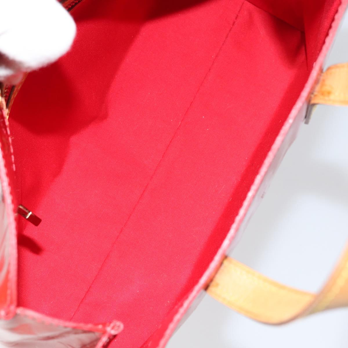 LOUIS VUITTON Monogram Vernis Reade PM Hand Bag Red Rouge M91088 LV Auth 159382