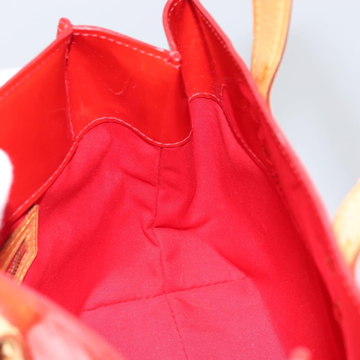 LOUIS VUITTON Monogram Vernis Reade PM Hand Bag Red Rouge M91088 LV Auth 159382