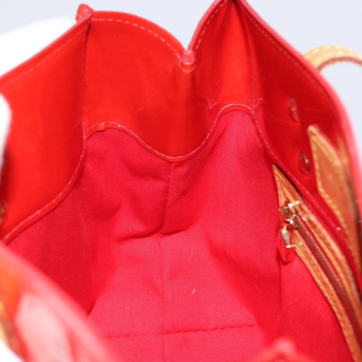 LOUIS VUITTON Monogram Vernis Reade PM Hand Bag Red Rouge M91088 LV Auth 159382