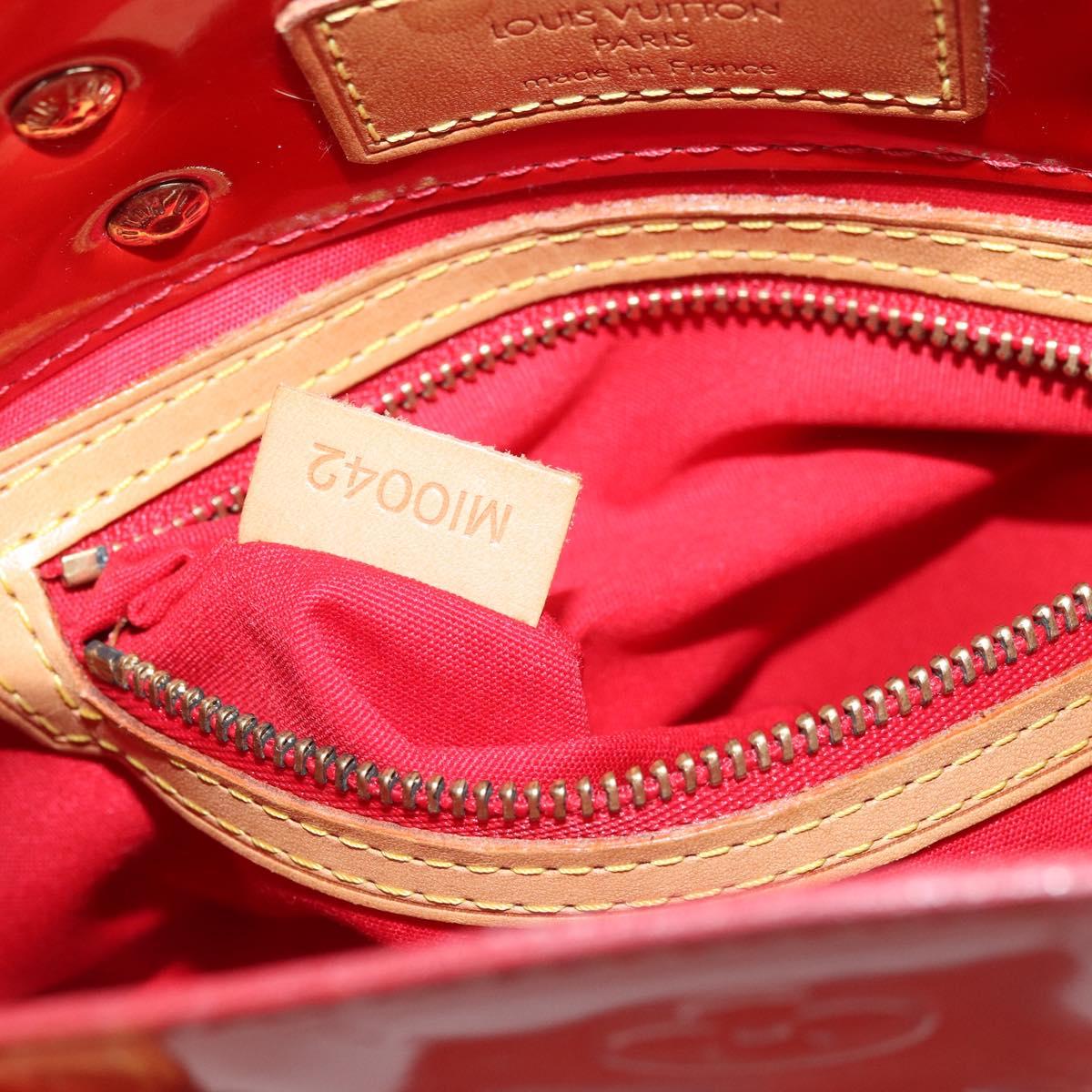 LOUIS VUITTON Monogram Vernis Reade PM Hand Bag Red Rouge M91088 LV Auth 159382