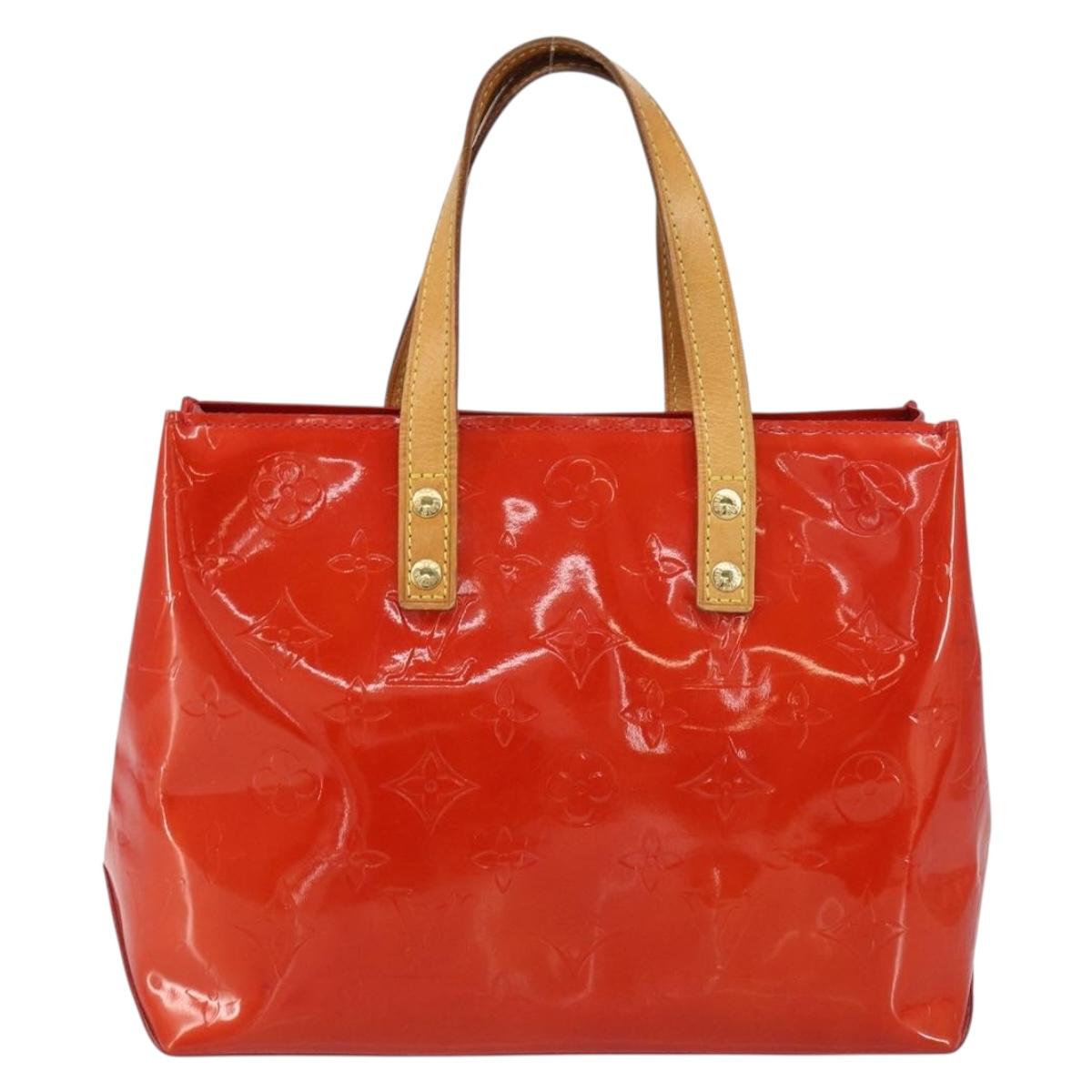 LOUIS VUITTON Monogram Vernis Reade PM Hand Bag Red Rouge M91088 LV Auth 159382