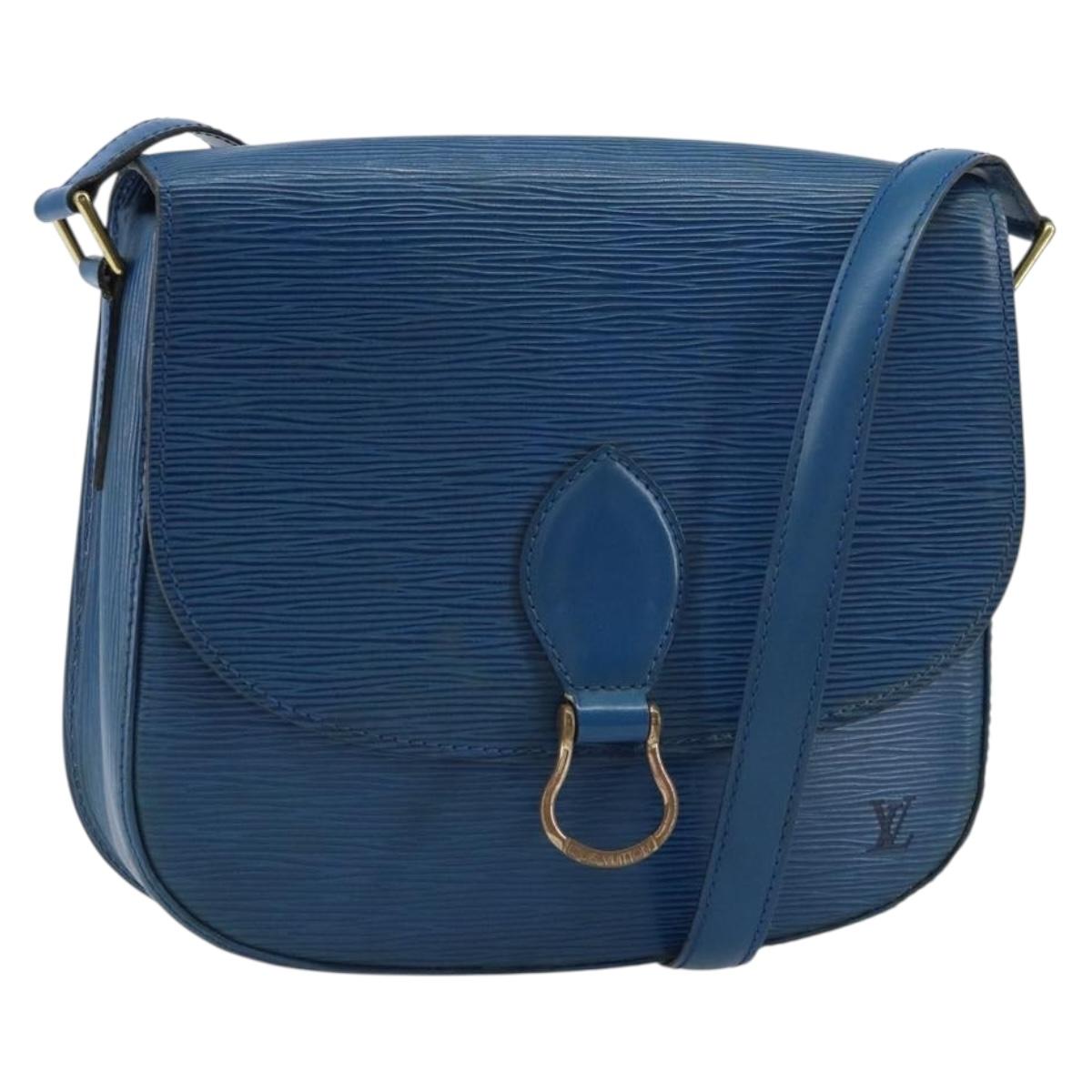 LOUIS VUITTON Epi Saint Cloud GM Shoulder Bag Toledo Blue M52195 LV Auth 159383