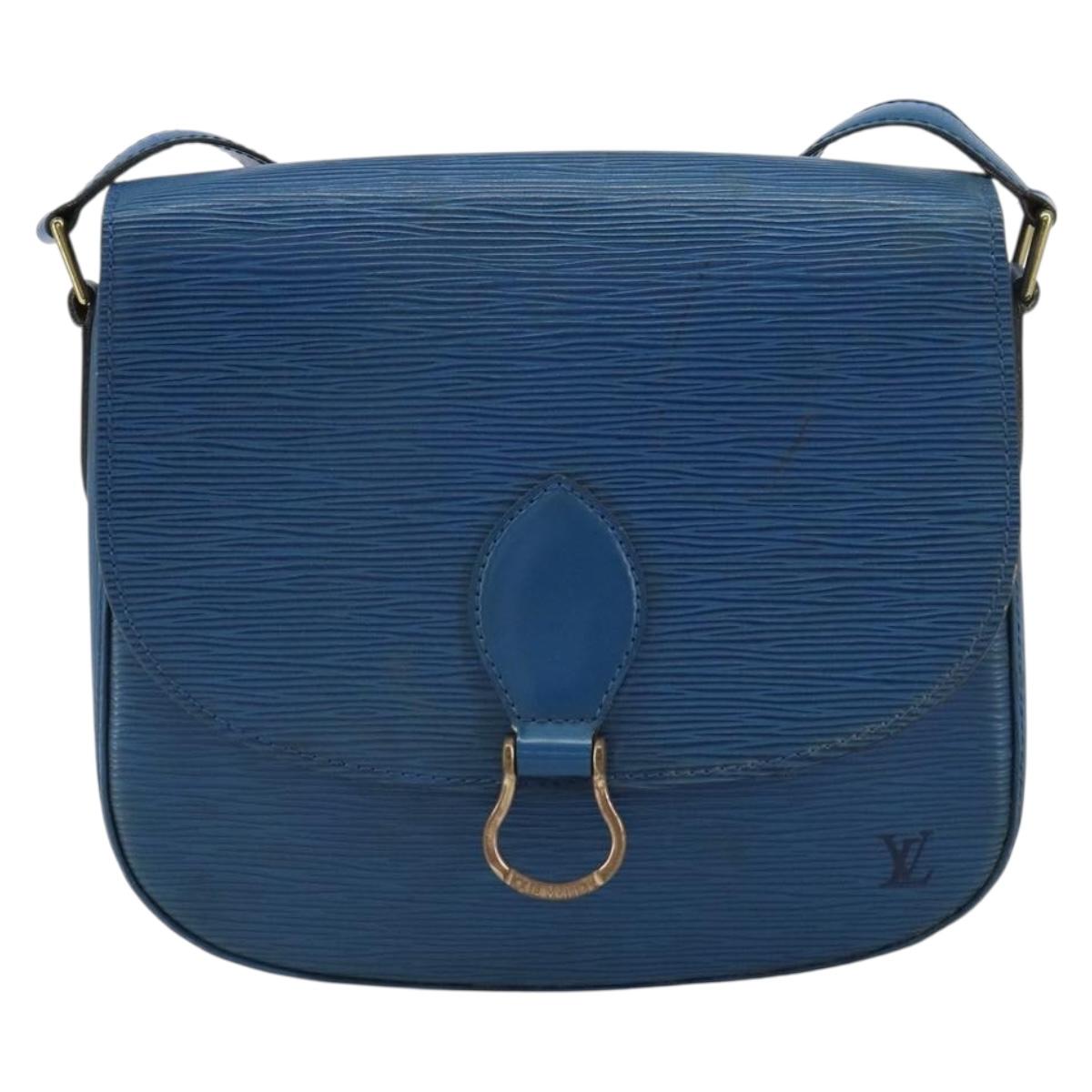 LOUIS VUITTON Epi Saint Cloud GM Shoulder Bag Toledo Blue M52195 LV Auth 159383