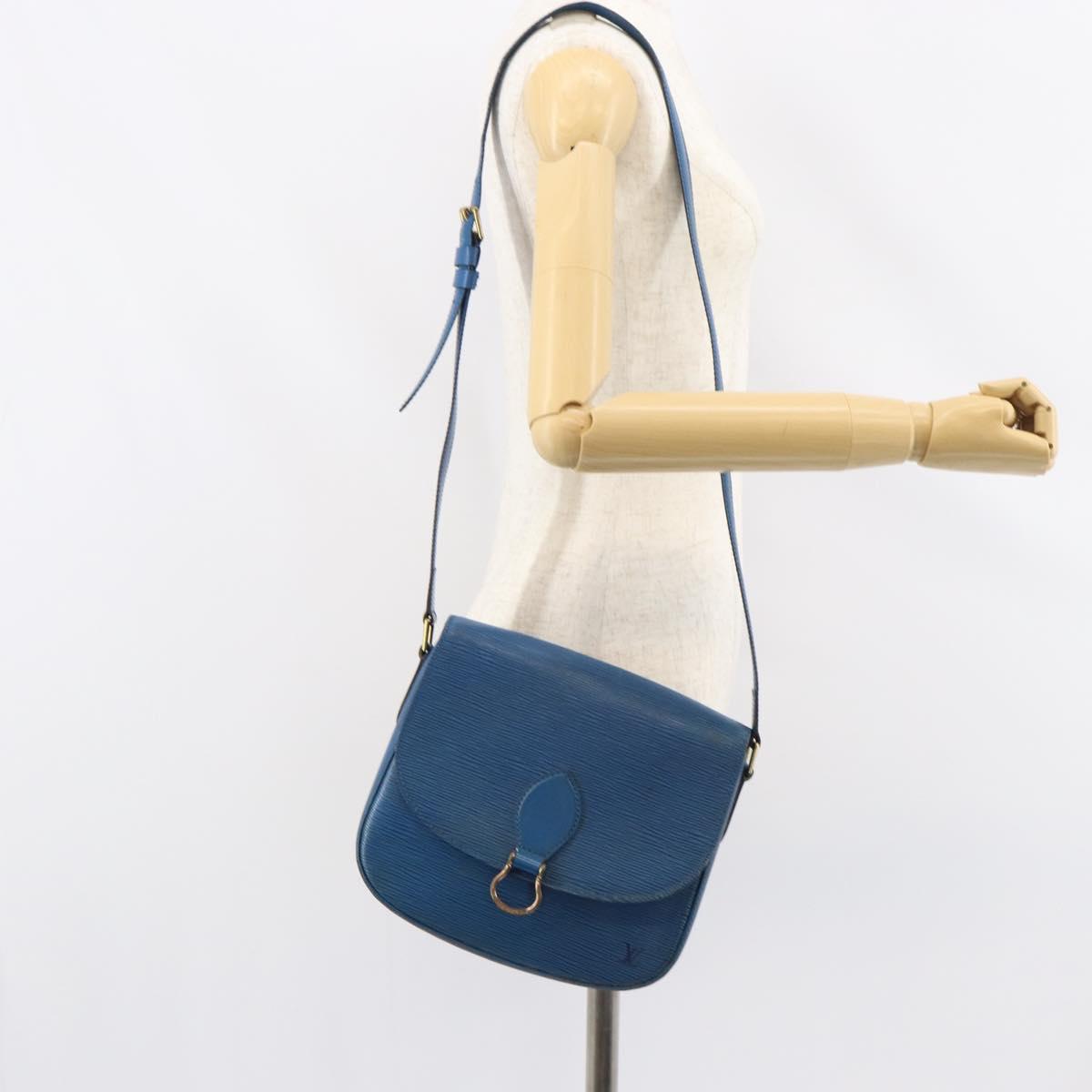 LOUIS VUITTON Epi Saint Cloud GM Shoulder Bag Toledo Blue M52195 LV Auth 159383