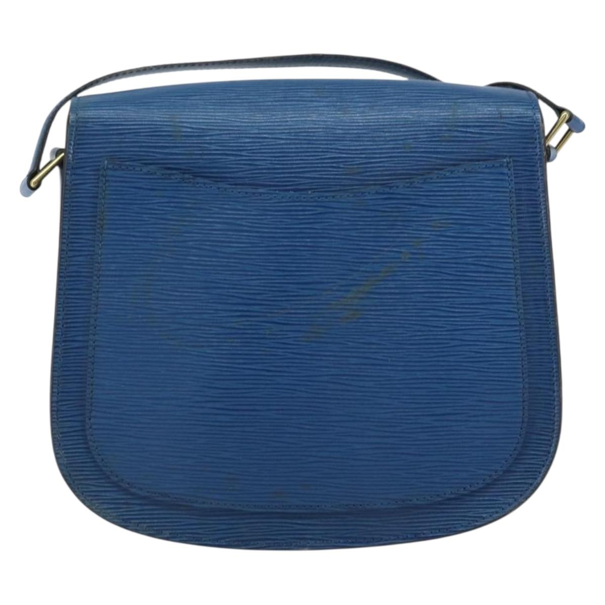 LOUIS VUITTON Epi Saint Cloud GM Shoulder Bag Toledo Blue M52195 LV Auth 159383