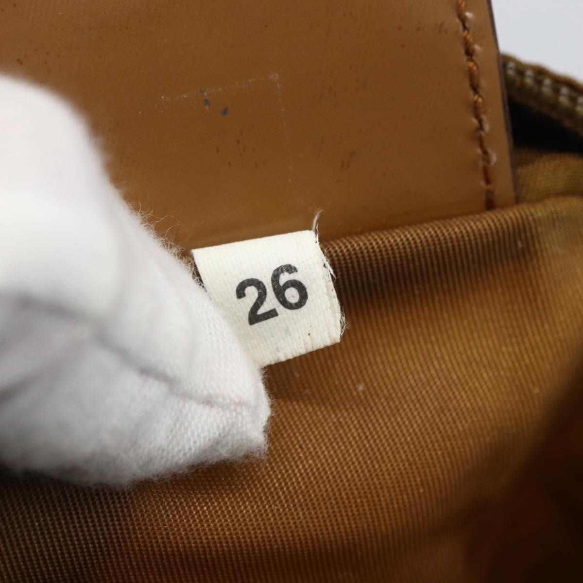 PRADA Shoulder Bag Nylon Brown Silver Auth 159385