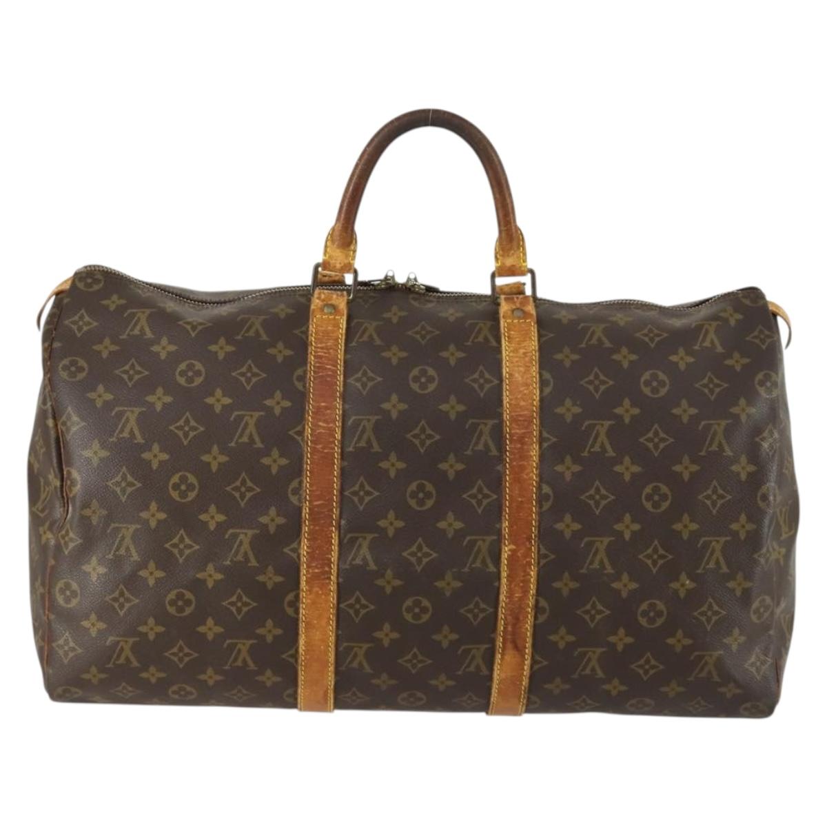 LOUIS VUITTON Monogram Keepall 50 Boston Bag M41426 LV Auth 159391
