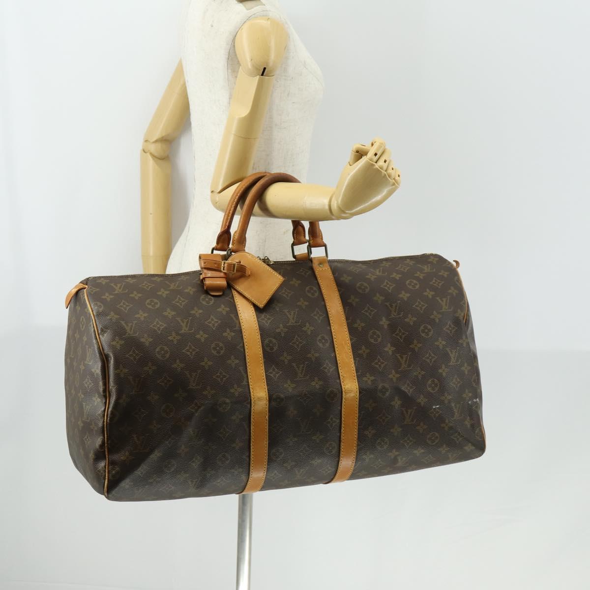 LOUIS VUITTON Monogram Keepall 55 Boston Bag M41424 LV Auth 159392
