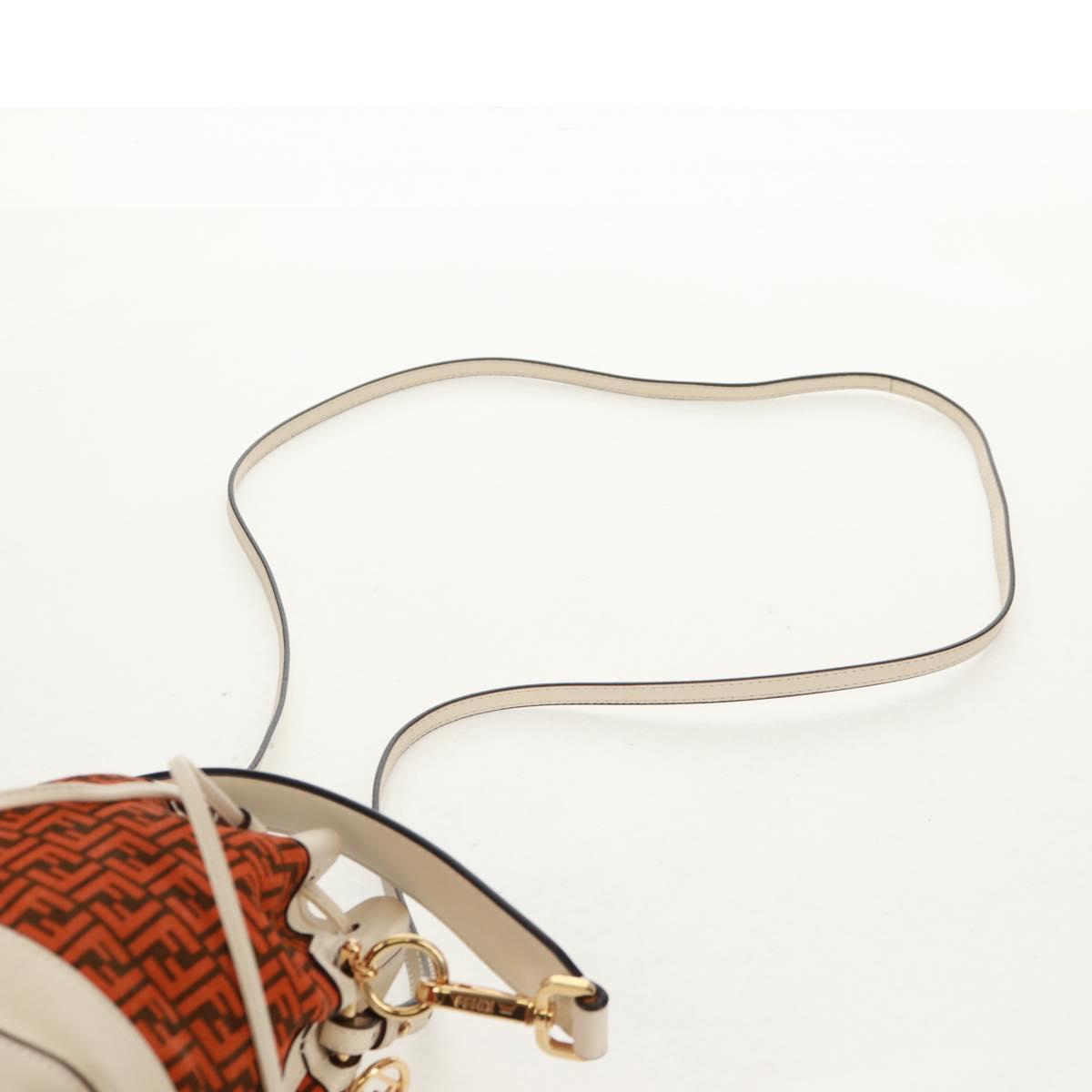 FENDI Zucchino Canvas Mini Montrezor Hand Bag 2way Orange Gold Auth 159396V