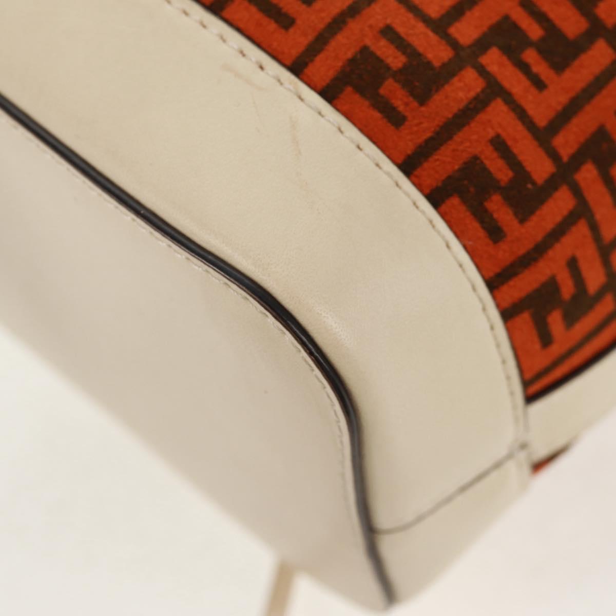 FENDI Zucchino Canvas Mini Montrezor Hand Bag 2way Orange Gold Auth 159396V