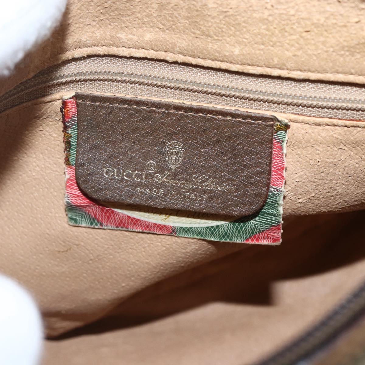 GUCCI GG Supreme Web Sherry Line Bag PVC Beige Gold 89 02 032 Auth 159407